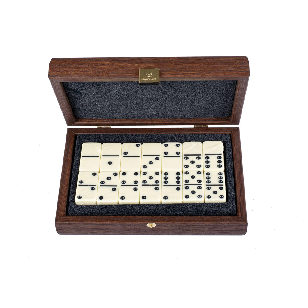 Luxury Domino Set in Dark Walnut Replica Wooden (M size) Case Manopoulos