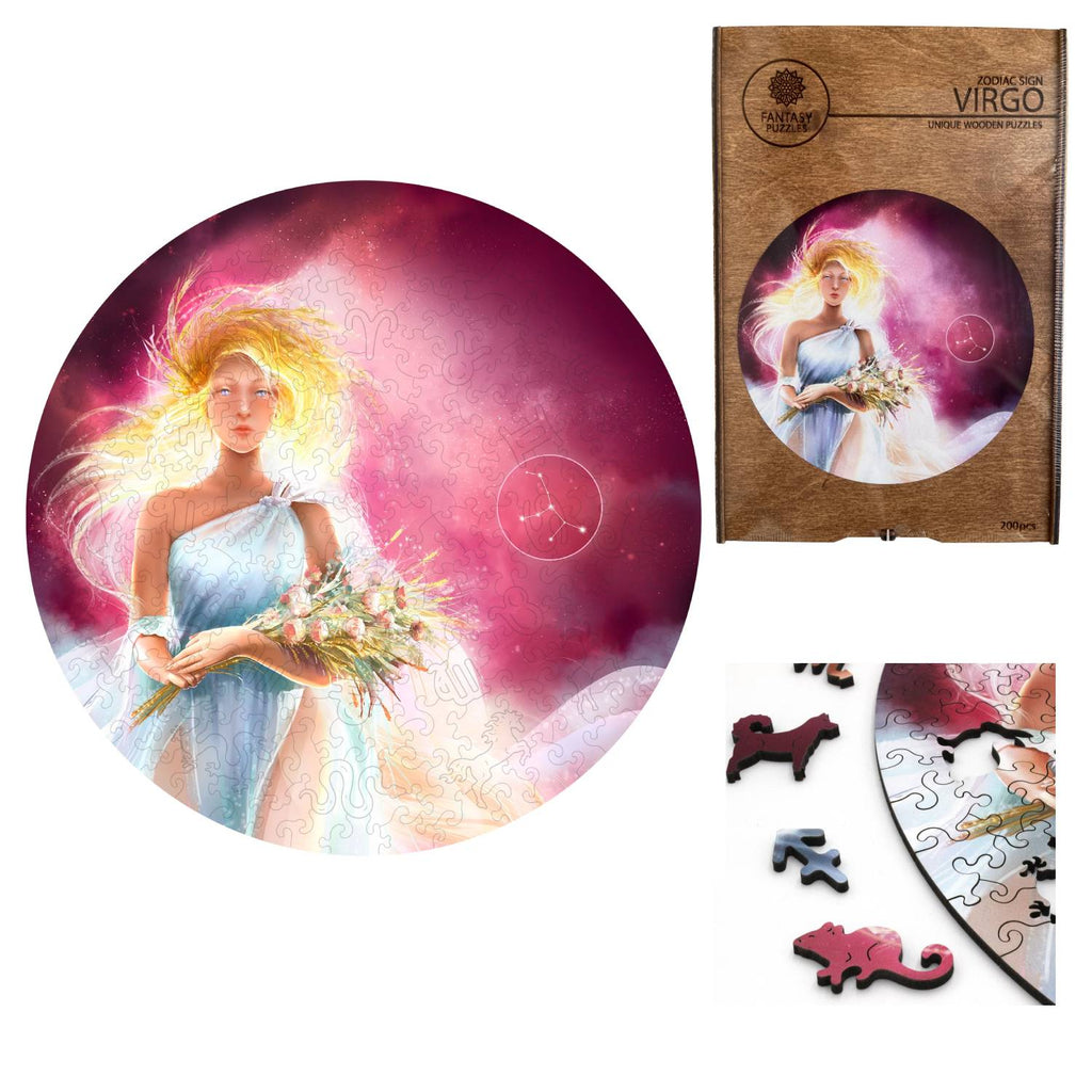 Virgo Zodiac Sign Wooden Puzzle 200 pieces Fantasy Puzzles