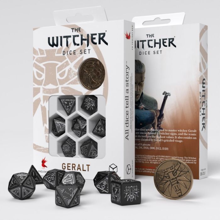 Minor Defect The Witcher Dice Set Geralt Silver Sword black and silver