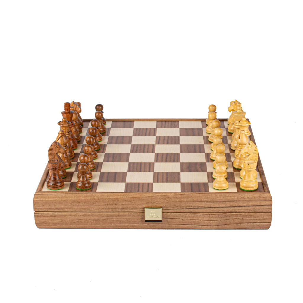 Walnut Chess set 35x35cm with Weighted Staunton Chessmen Manopoulos