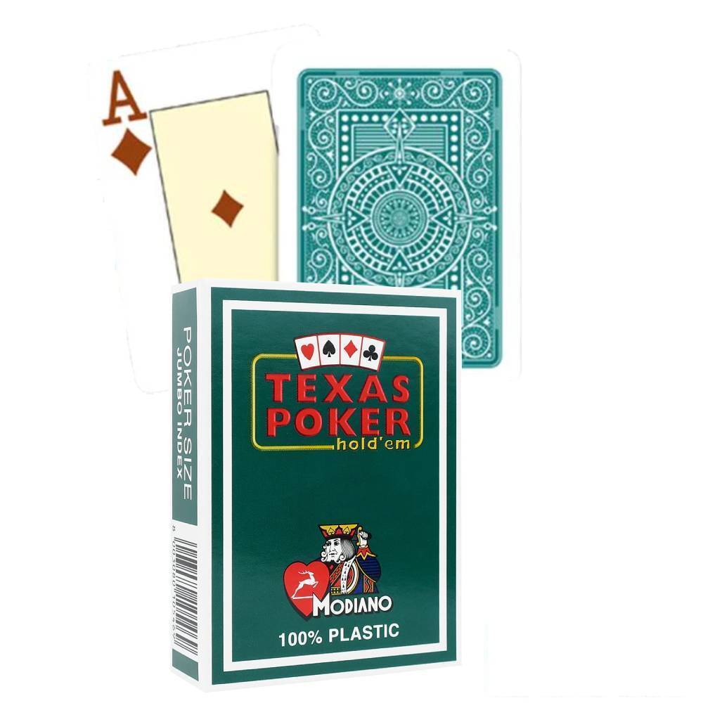 Texas Poker Hold Em playing cards (dark green) Modiano