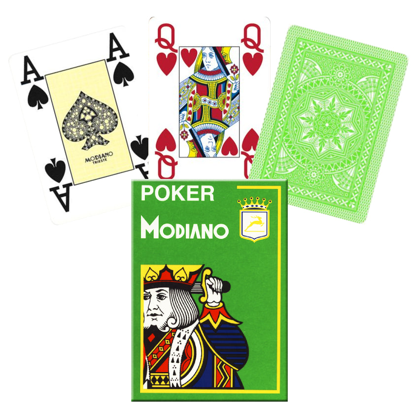 Poker 4 Jumbo Index cards (light green) Modiano