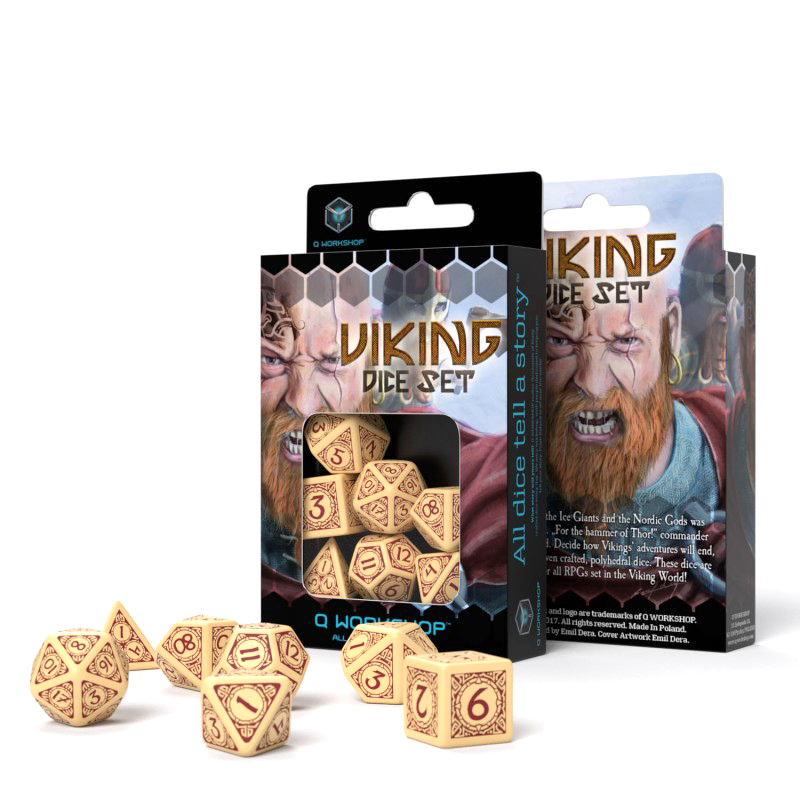 Viking Dice Set beige and burgundy