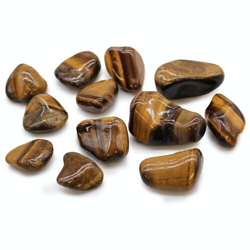 Medium African Tumble Stones (12x) - Tigers Eye Variegated Ancient Wisdom