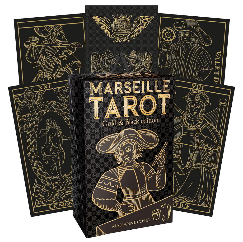 Marseille Tarot Gold & Black edition cards Lo Scarabeo