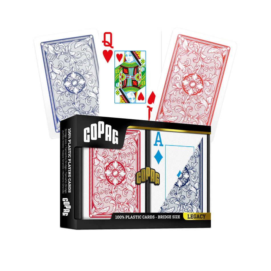 Legacy Bridge Size Jumbo Index 4 Colors Playing Cards Double Deck (red and blue) Copag