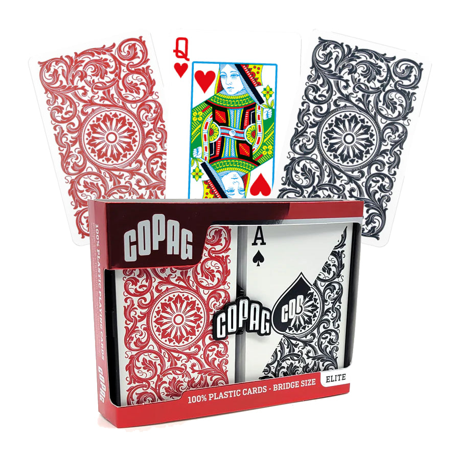 Elite Bridge Size Regular Index Playing Cards Double Deck (red and black) Copag