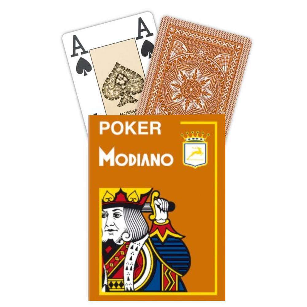 Poker playing cards (orange) Modiano