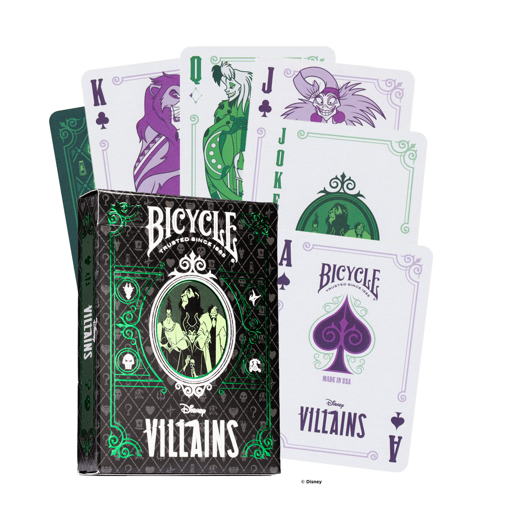 Bicycle Disney Villains Green playing cards