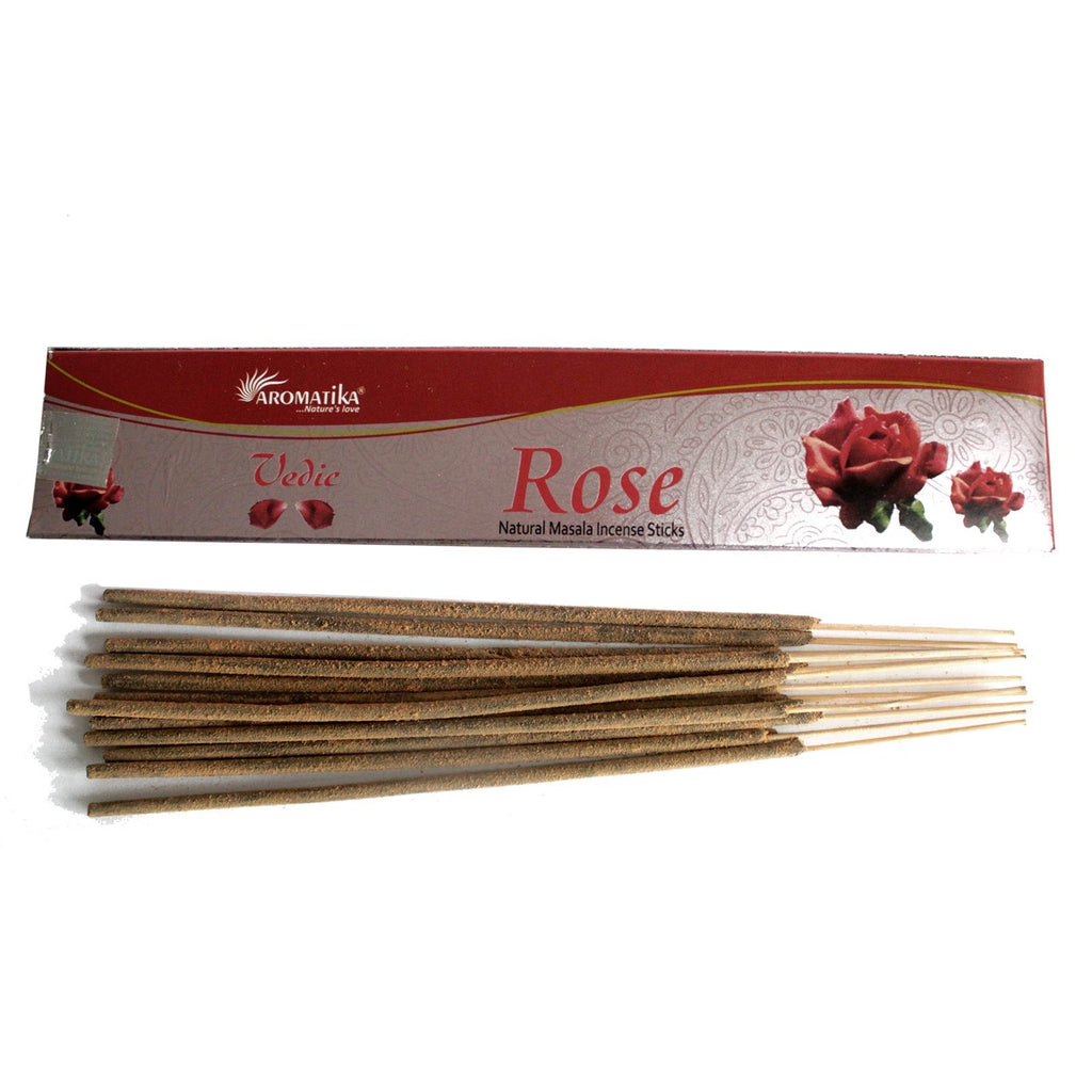 Vedic Rose Natural Incense Sticks Aromatika