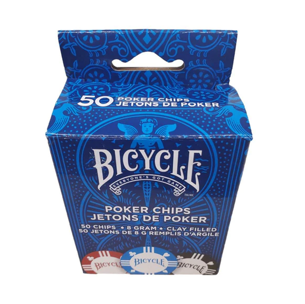 Bicycle Clay Filled Poker Chips 50 Count 8 Gram