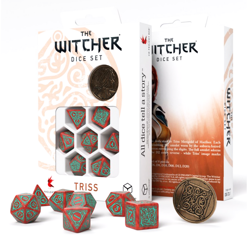 The Witcher Triss Dice Set red and turquoise