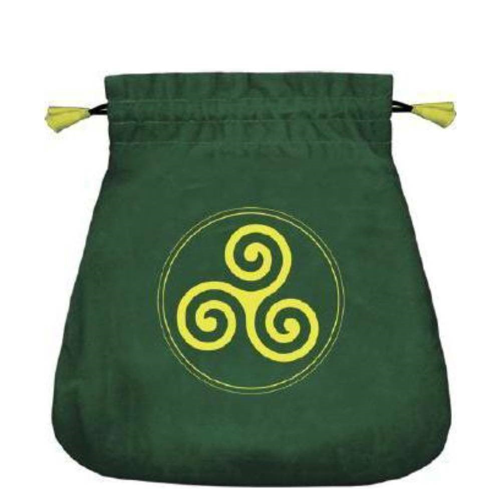 Celtic Triskel Satin Green Bag Cards Lo Scarabeo