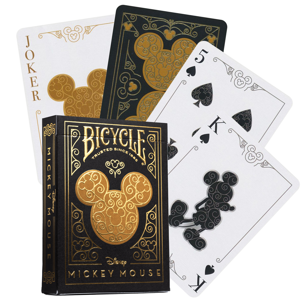 Bicycle Disney Mickey Mouse Black and Gold playing cards