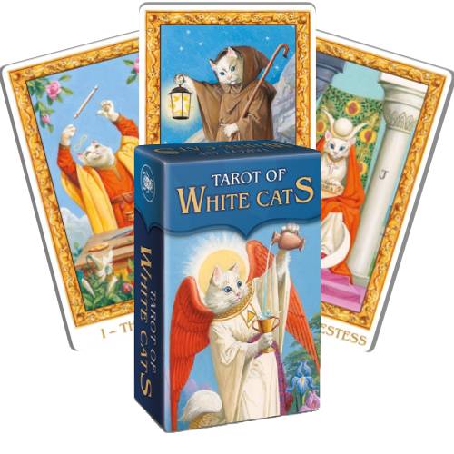 Mini Tarot Of White Cats Cards Lo Scarabeo