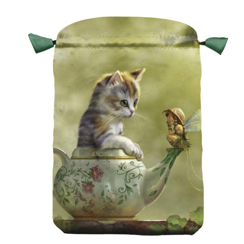 Fantasy Cats Satin Bag for Cards Lo Scarabeo