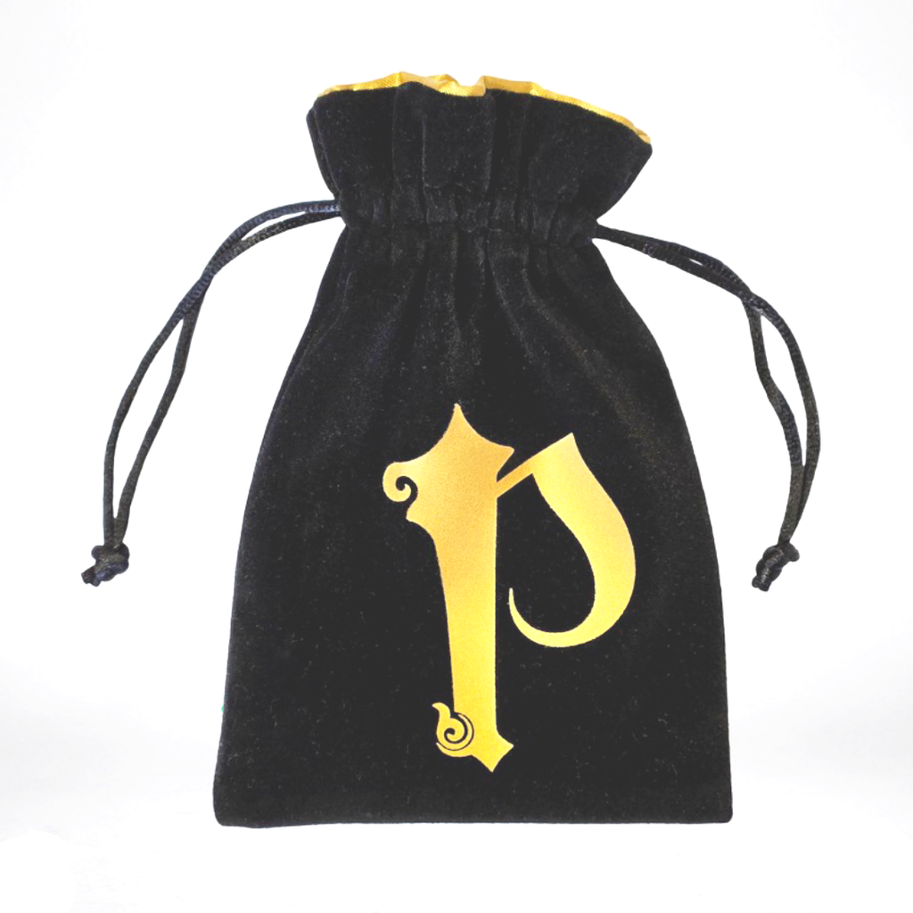 Pathfinder Velour Dice Bag Black and golden