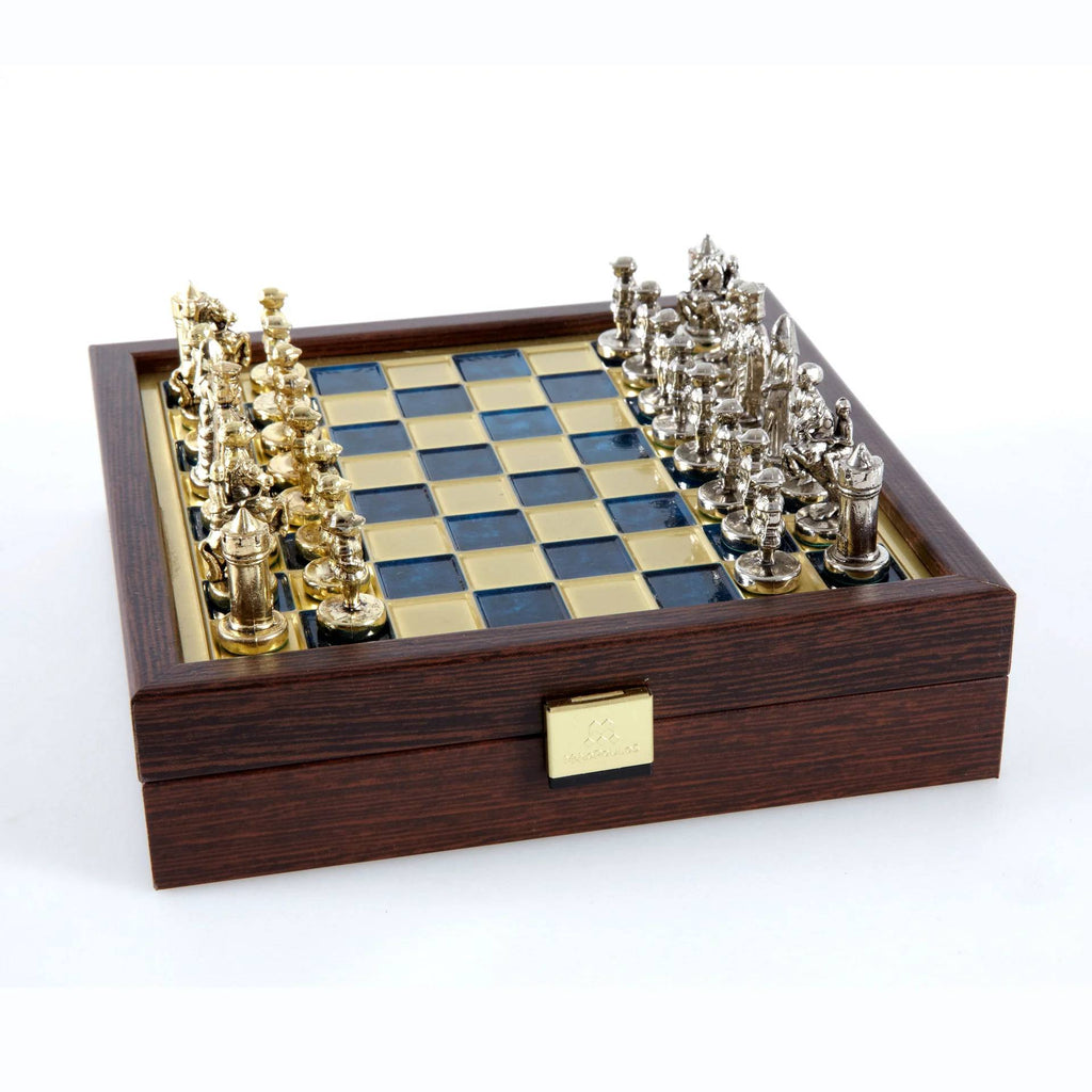 Byzantine Empire Metal Chess Set With 20cm Wooden Chessboard/Box Manopoulos