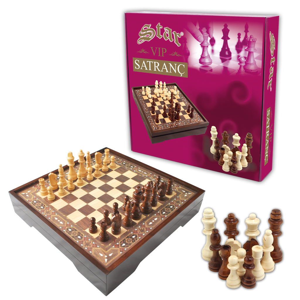 Vip Chess Set Walnut L Size Star