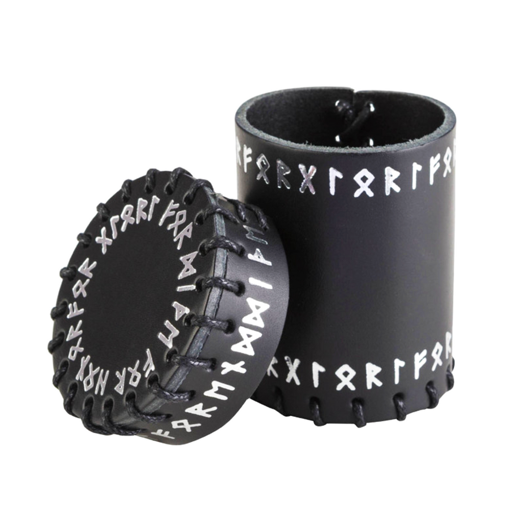 Runic Black Leather Dice Cup