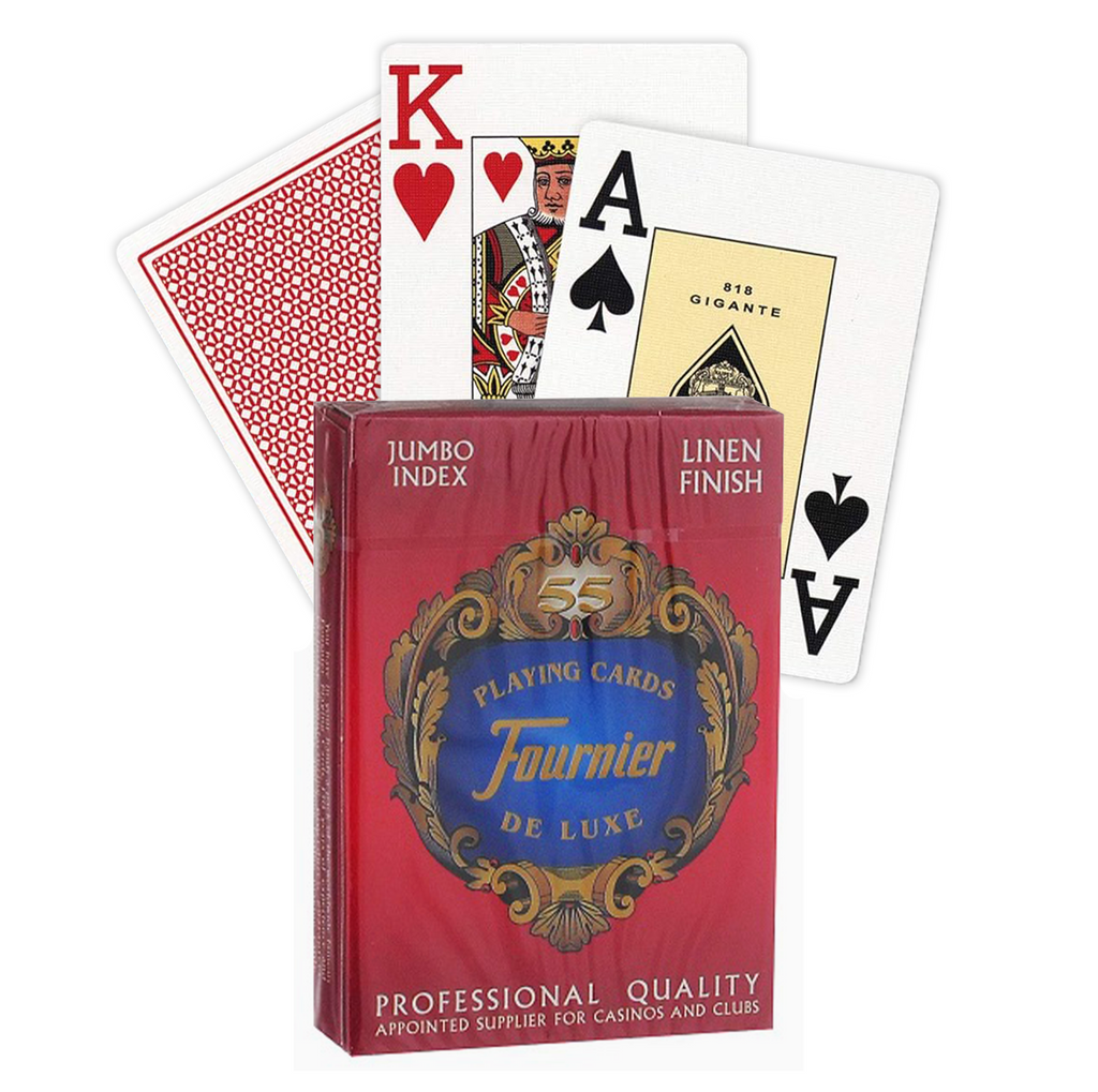 Fournier 818 Linen Finish Poker Playing cards (Red)