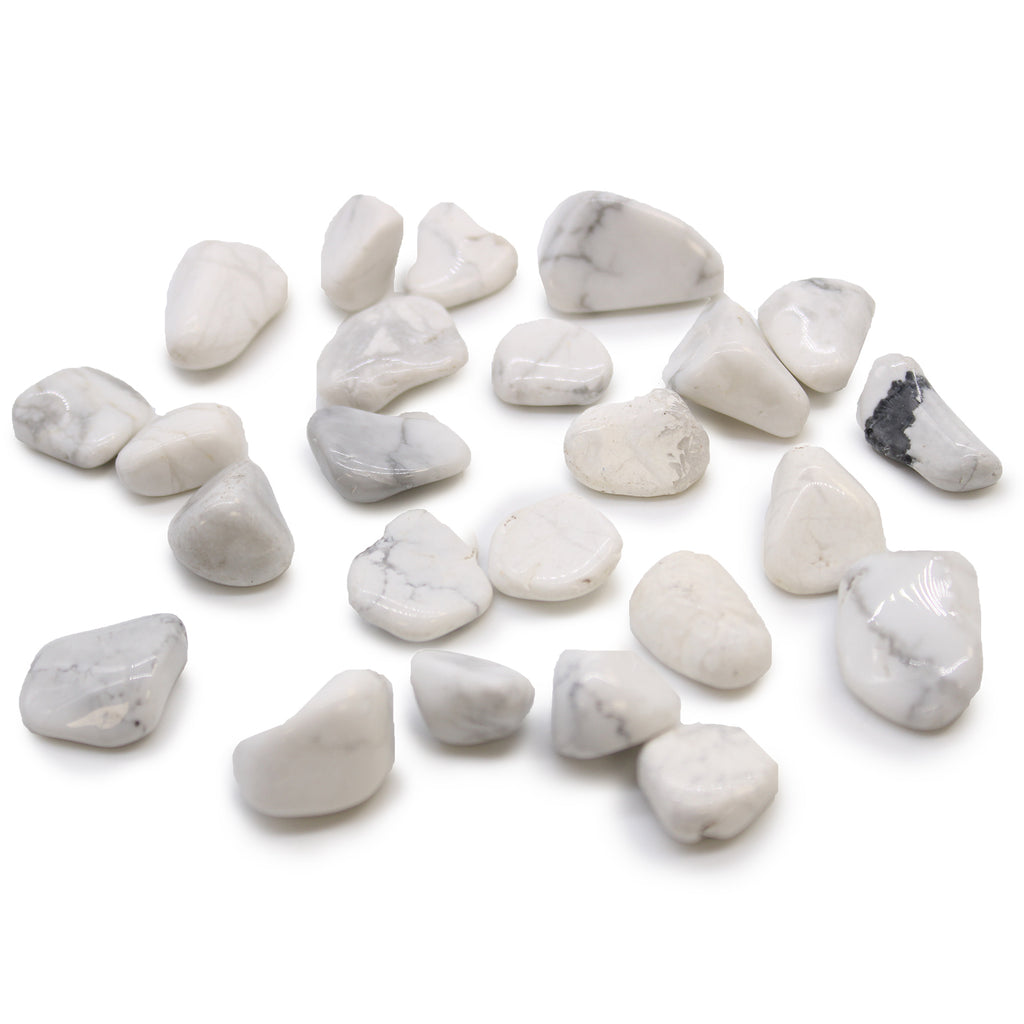 Small African Tumble Stones (24x) - White Howlite - Magnesite Ancient Wisdom