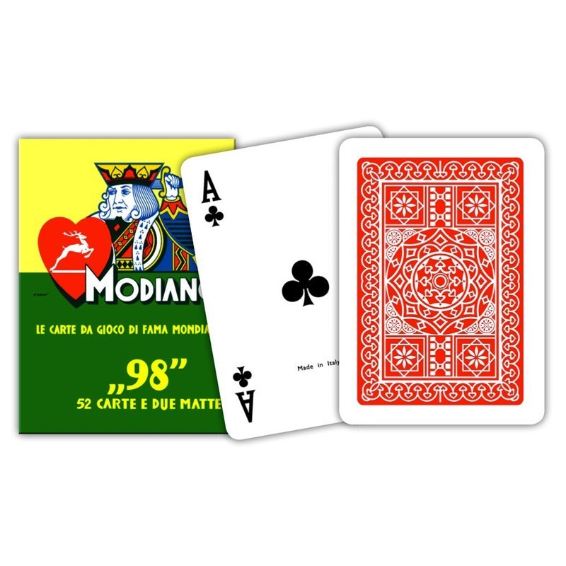 ''98'' Poker Cards Deck Modiano (red)