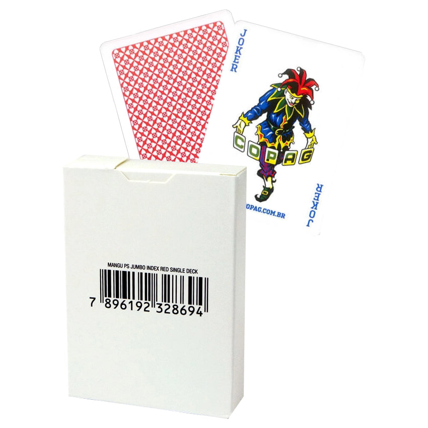 Copag 4 Corner Jumbo poker cards in white box (Red)