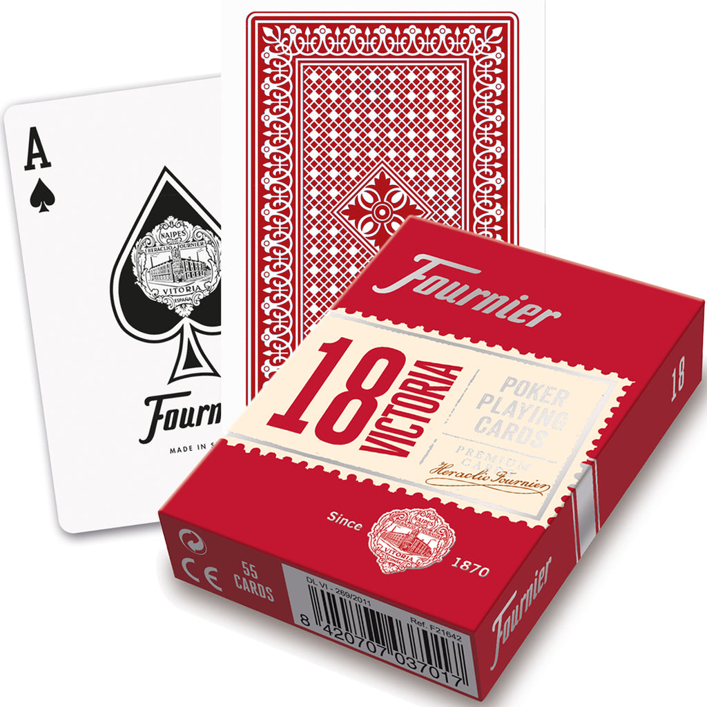 Fournier Victoria 18 poker cards (Red)