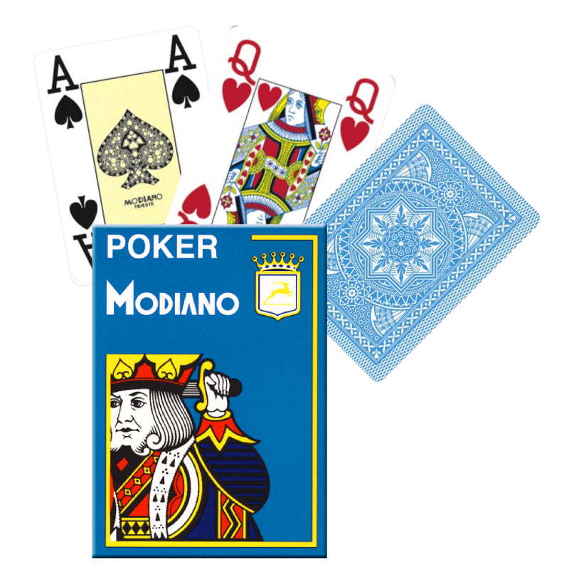 Poker 4 Jumbo Index cards (light blue) Modiano