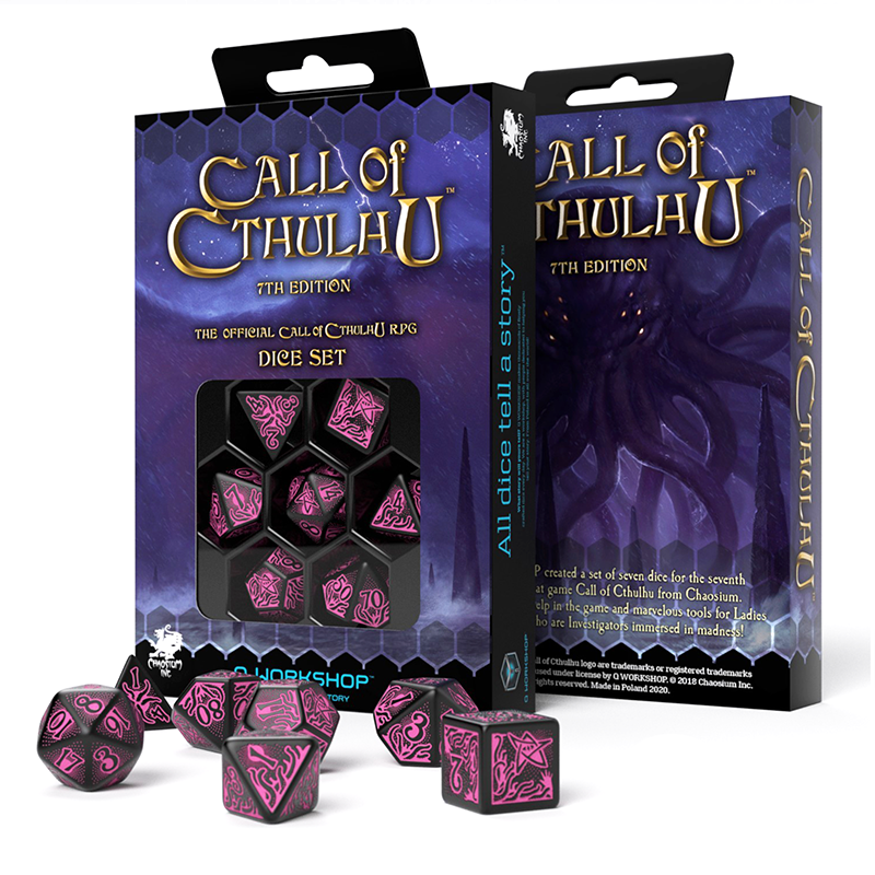 Call Of Cthulhu 7th Edition Dice Set black and purple