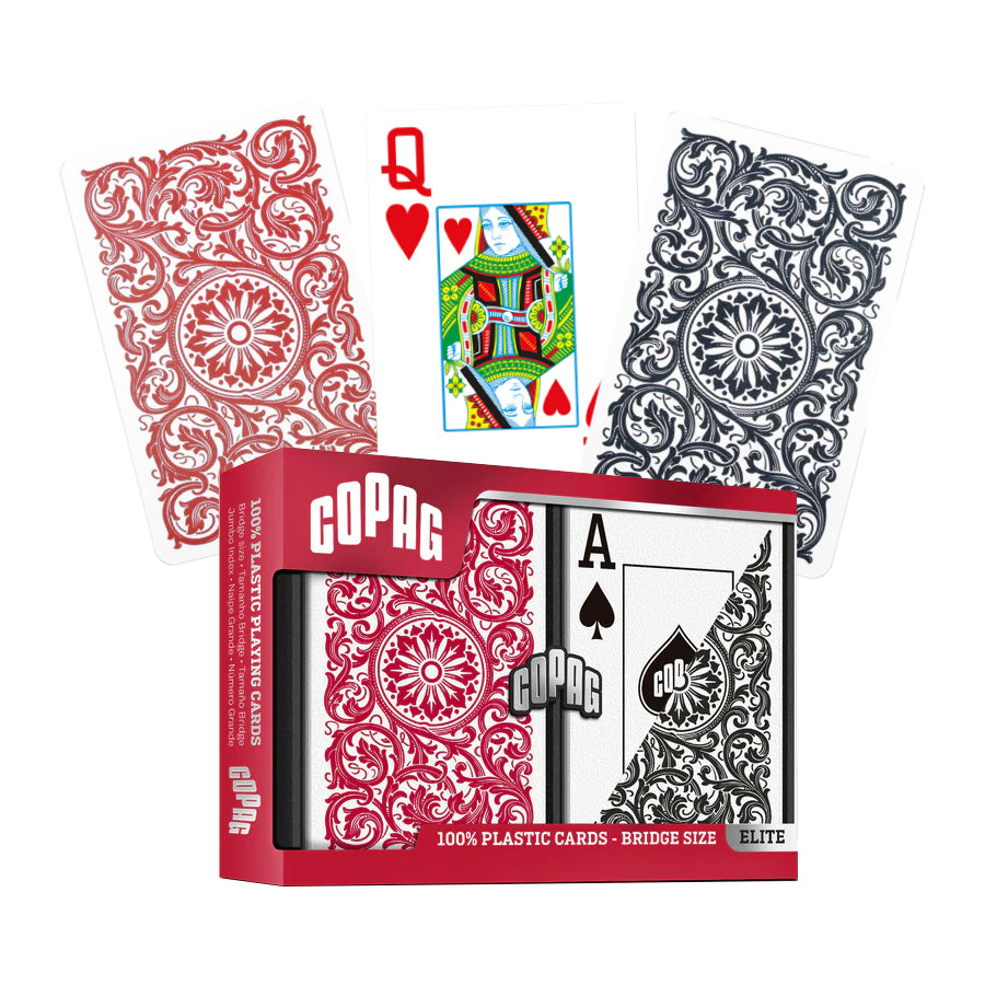 Elite Bridge Size Jumbo Index Playing Cards Double Deck (red and black) Copag