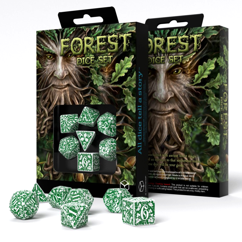 Forest Tundra Dice Set white and green