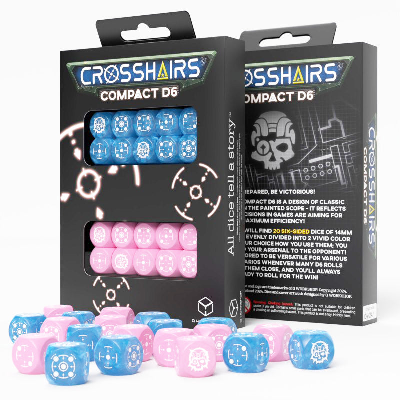 Crosshairs Compact D6 Blue & Pink Dice Set