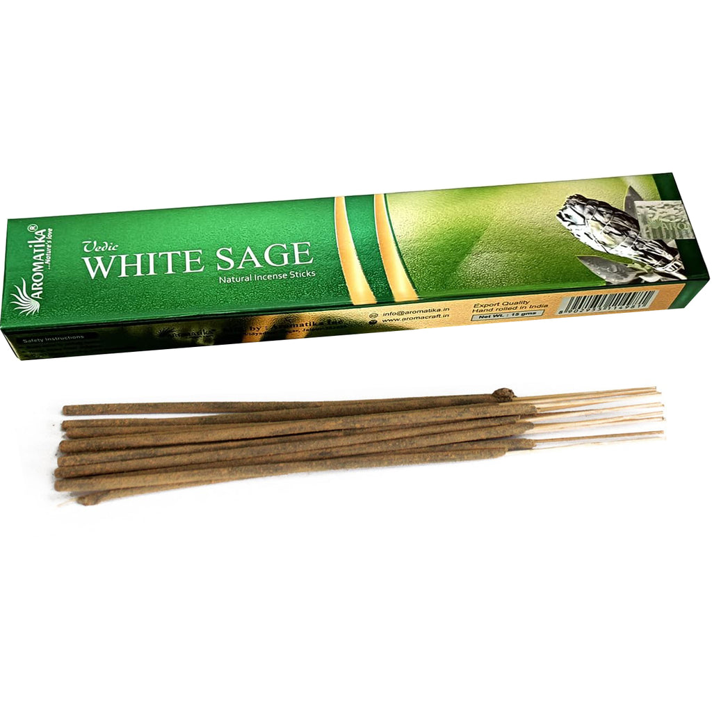 Vedic White Sage Natural Incense Sticks Aromatika