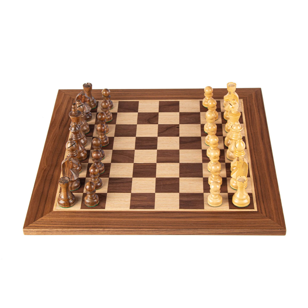 Walnut Chess set 40x40cm with Staunton Chessmen Manopoulos