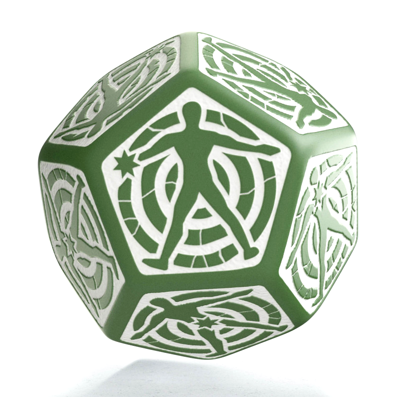 D12 Hit Location Dice green and white