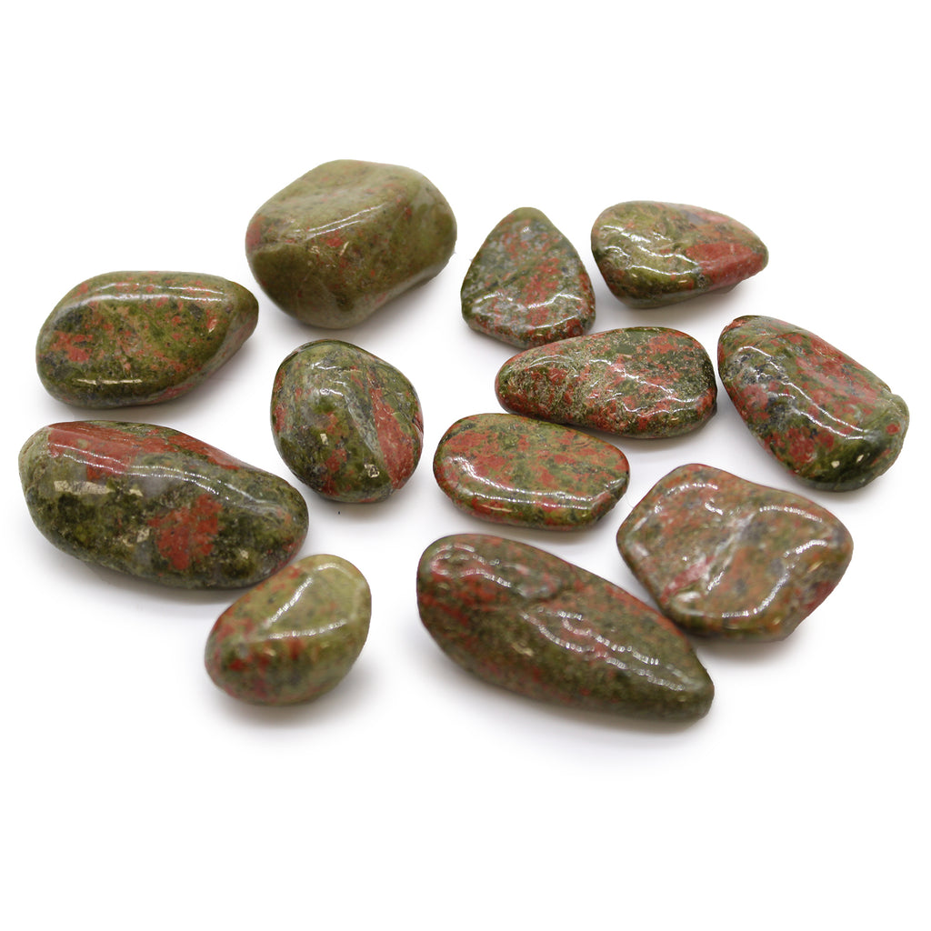 Medium African Tumble Stones (12x) - Unakite Ancient Wisdom