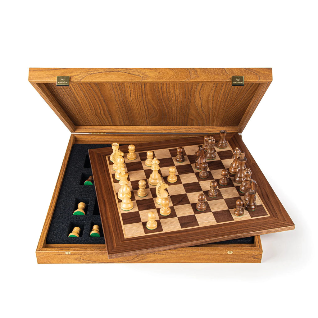 Walnut Chess set 50x50cm (Large) with Staunton Chessmen Manopoulos