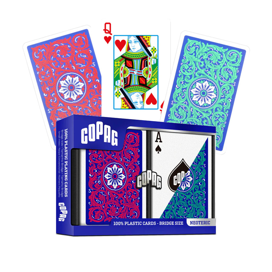 Elite Bridge Size Regular Index Playing Cards Double Deck (red and green) Copag