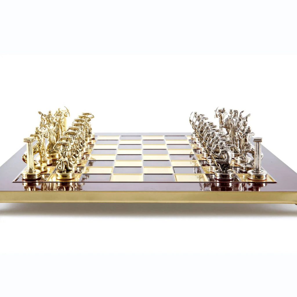 Giants Battle Metal Chess Set With 36cm Chessboard Manopoulos